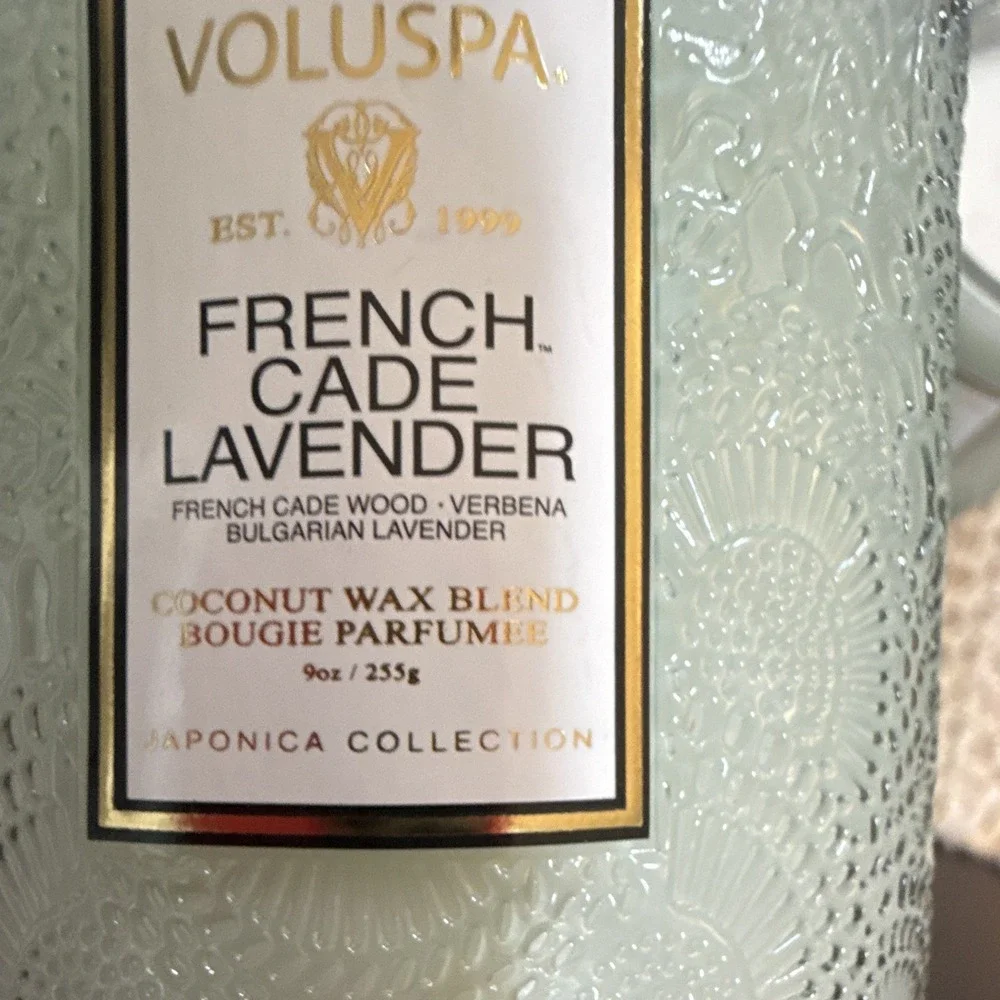 VOLUSPA Japonica French Cade Lavender Scented Glass Jar Candle 9oz, 2 Pack